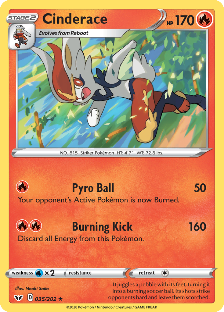 Sword & Shield Holo Cinderace #35/202